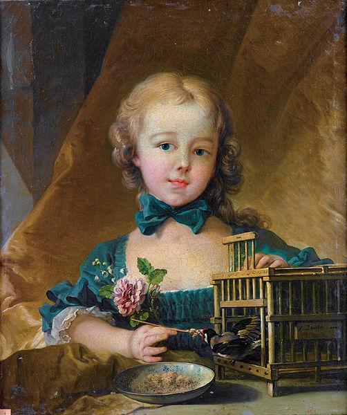 Francois Boucher Playing with a Goldfinch oil painting picture